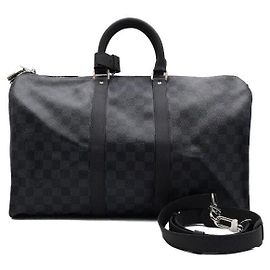 Louis Vuitton Borsa a mano e a tracolla Keepall Bandouliere Damier Cobalt Blu