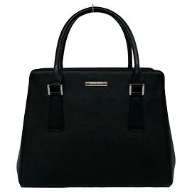 Mini sac cabas en cuir Burberry Logo Nova Check Noir