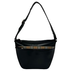 Borsa a tracolla Burberry Vintage Logo Nova Check Nero Beige