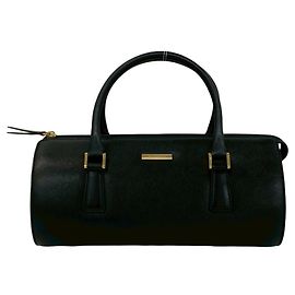 Mini borsa Boston Burberry in pelle nera Nero