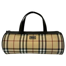Burberry Nova Check Pattern Lederhandtasche Braun Beige