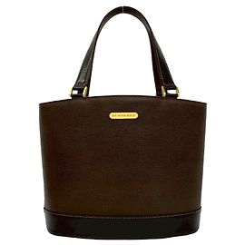 Burberry Brown Leather Handbag Mini Tote Brown