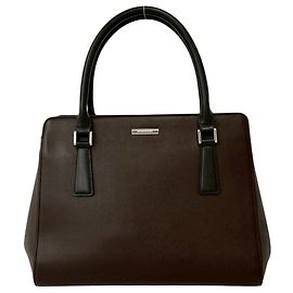Burberry Nova Check Pattern Leather Mini Tote Bag Brown