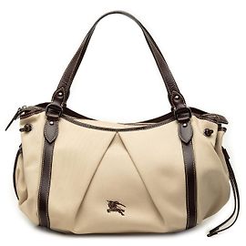 Tote Burberry em lona com acabamentos em couro bege Bege