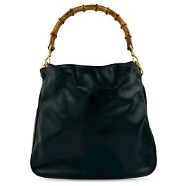 Gucci Black Bamboo Handbag Black
