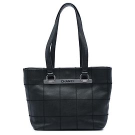Chanel Black Caviar Chocolate Bar Tote Black
