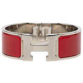 Bracciale Hermès Clic Clac H PM in smalto rosso largo Rosso