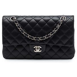 Chanel Black Medium Classic Lambskin Double Flap Black