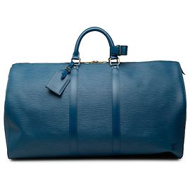Louis Vuitton Blue Epi Keepall 55 Blue