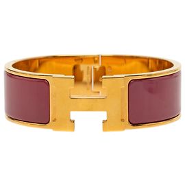 Hermès Red Wide Enamel Clic Clac H Bracelet PM Red Dark red