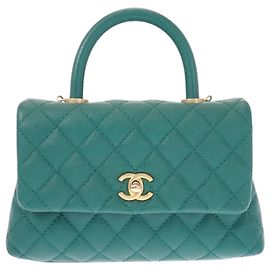 Sac Chanel Mini Quilted Caviar Coco Top Handle Vert Vert
