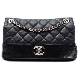 Chanel Black Medium Quilted Calfskin Soft Elegance Flap Noir