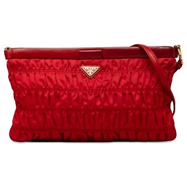 Prada Red Tessuto Gaufre Crossbody Rouge