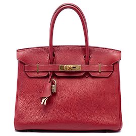 Hermès Red Clemence Birkin Retourne 30 Rosso