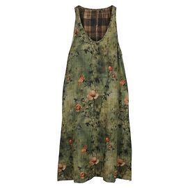 R13 Vestido Tank Reversible Castaño Multicolor Gris