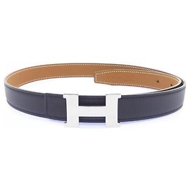 Hermès Cinturón reversible Hermes Mini Constance 24mm Castaño Negro