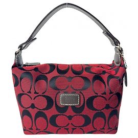 Pochette de sac à main Coach en toile rouge Rouge
