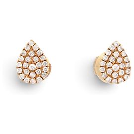 NEW DJULA LARGE PEAR-SHAPED EARRINGS 18K ROSE GOLD 1.7GR DIAMONDS Golden
