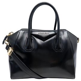 NEW GIVENCHY ANTIGONA PM BLACK PATENT LEATHER HANDBAG SHOULDER STRAP Black
