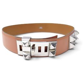 Hermès VINTAGE HERMES COLLIER DE CHIEN MEDOR 40 T75 GÜRTEL BOX-LEDER KORALLE Andere