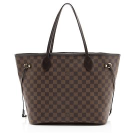 Saco Louis Vuitton Damier Ebene Neverfull MM Tote Marrom