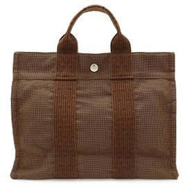 Hermès Tote PM Marrone in Tela Marrone