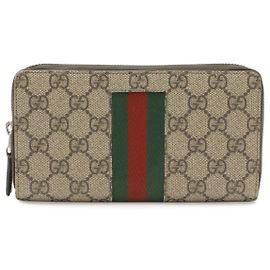 Carteira Longa Gucci GG Supreme Marrom Bege