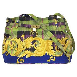 Borsa Tote Versace Tartan Baroque Multicolore