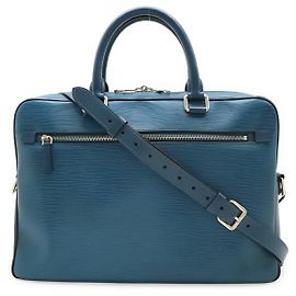 Louis Vuitton Epi Porte-Documents Briefcase Blu