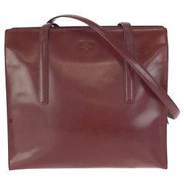 Prada Spazzolato Lackleder Tote Bag Rot