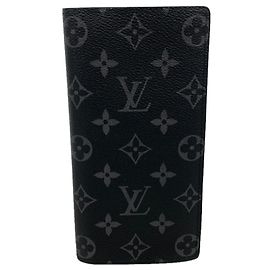 Portafoglio Lungo Louis Vuitton Monogram Eclipse Nero