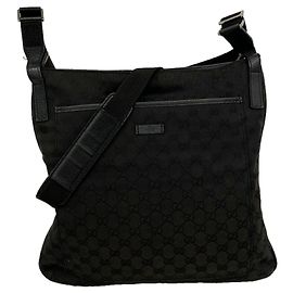 Borsa a tracolla Gucci in tela nera Nero