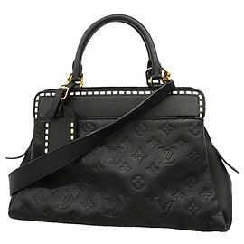 Louis Vuitton Monogram Empreinte Vosges Handbag Black