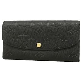 Louis Vuitton Monogram Empreinte Portefeuille Emilie Long Wallet Noir