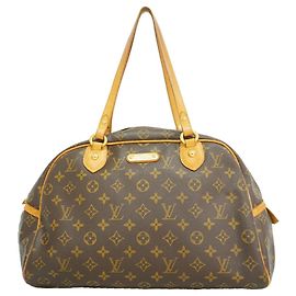 Borsa a tracolla Louis Vuitton Monogram Montorgueil GM Marrone