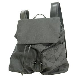 Mochila Gucci GG Supreme em nylon preto Preto