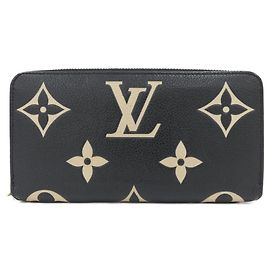 Portefeuille Zippy Louis Vuitton Bicolor Monogram Empreinte Noir Beige