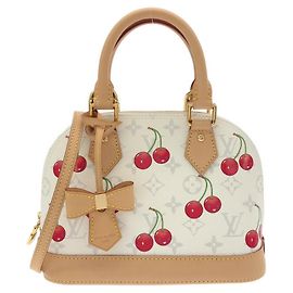 Louis Vuitton Monogram Cherry Alma BB Handbag White