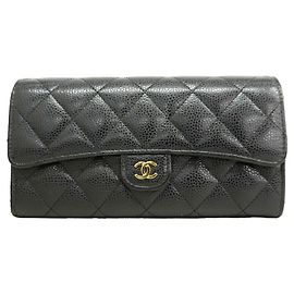 Chanel Matelassé Long Wallet Black