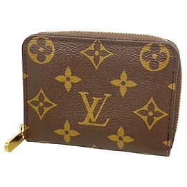 Louis Vuitton Monogram Zippy Münzbeutel Braun