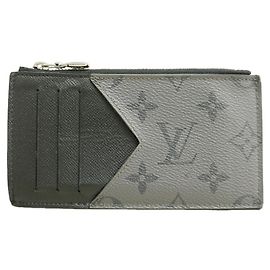 Louis Vuitton Monogram Eclipse Reverse Coin Card Holder Brown Black