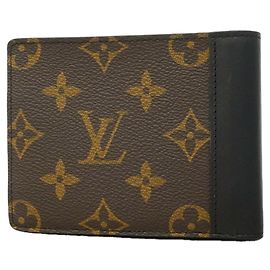 Portafoglio Bill Monogram Macassar Louis Vuitton Marrone Nero