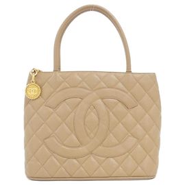Chanel 1804 Handbag Beige Grained Calfskin Beige