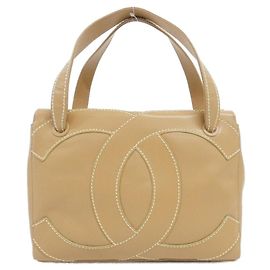 Bolsa Chanel 25661 bege em pele de vitelo Bege