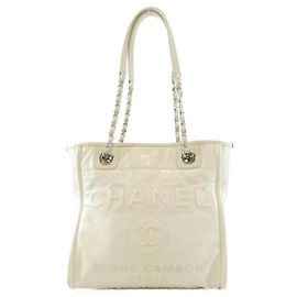 Chanel Deauville Line Handtasche Weiß Roh