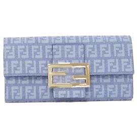 Fendi 8M0021 YG1 Long Wallet Blue