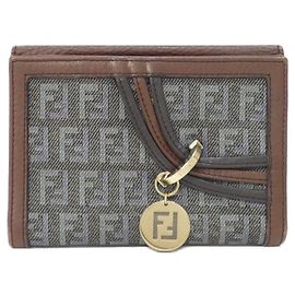 Fendi 8M0160 TEM Bi-Fold Wallet Brown Blue