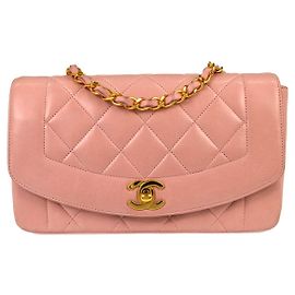 Chanel Vintage Diana Flap Quilted Lambskin Small Rose