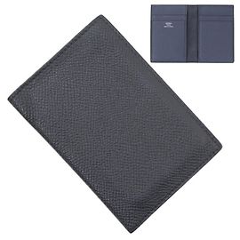 Hermès Hermes Epsom Leather Business Card Holder Black Blue