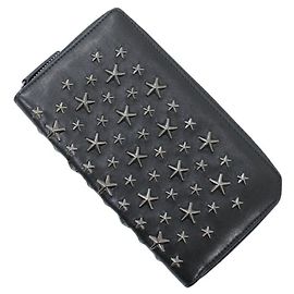 Cartera larga Jimmy Choo de piel negra Negro